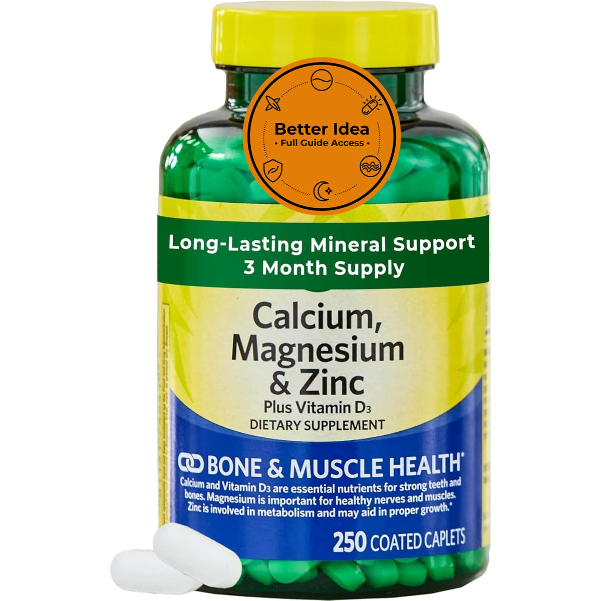 Generic Calcium Supplement 250 caplets front view