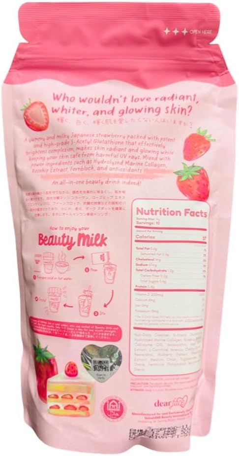 Generic Collagen Powder Drink 179g side view showing powder