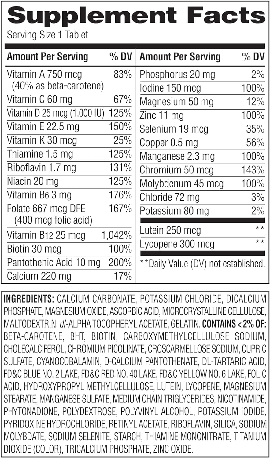 Generic Complete Multivitamin for Adults 50+ packaging details