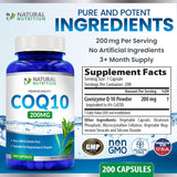 Generic CoQ10 200mg bottle with label visible