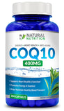 Generic CoQ10 400mg Maximum Strength 200 Capsules front view