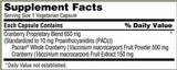 Generic Cranberry Supplement 650 mg vegetarian capsules side view