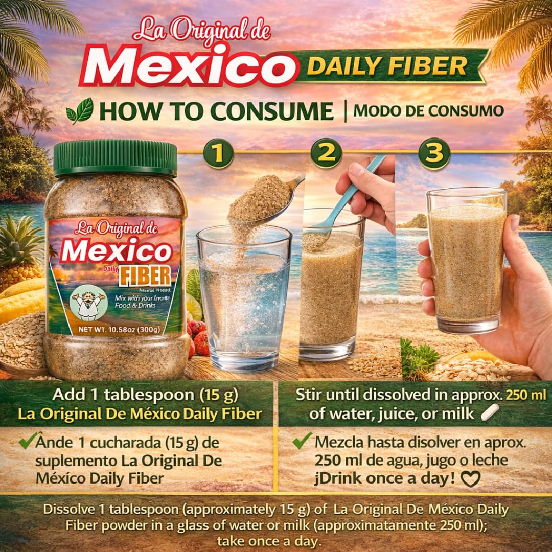 Generic Daily Fibre Powder 227g side view showing packaging details
