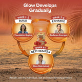 Generic Daily Tanning Gummies 75g with a hand holding a gummy