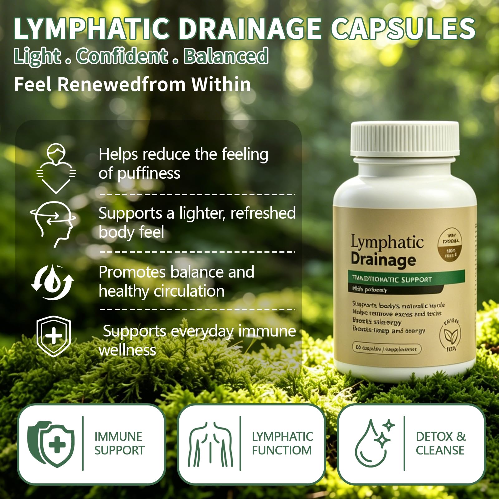 Generic Echinacea Lymphatic Support Supplement side view