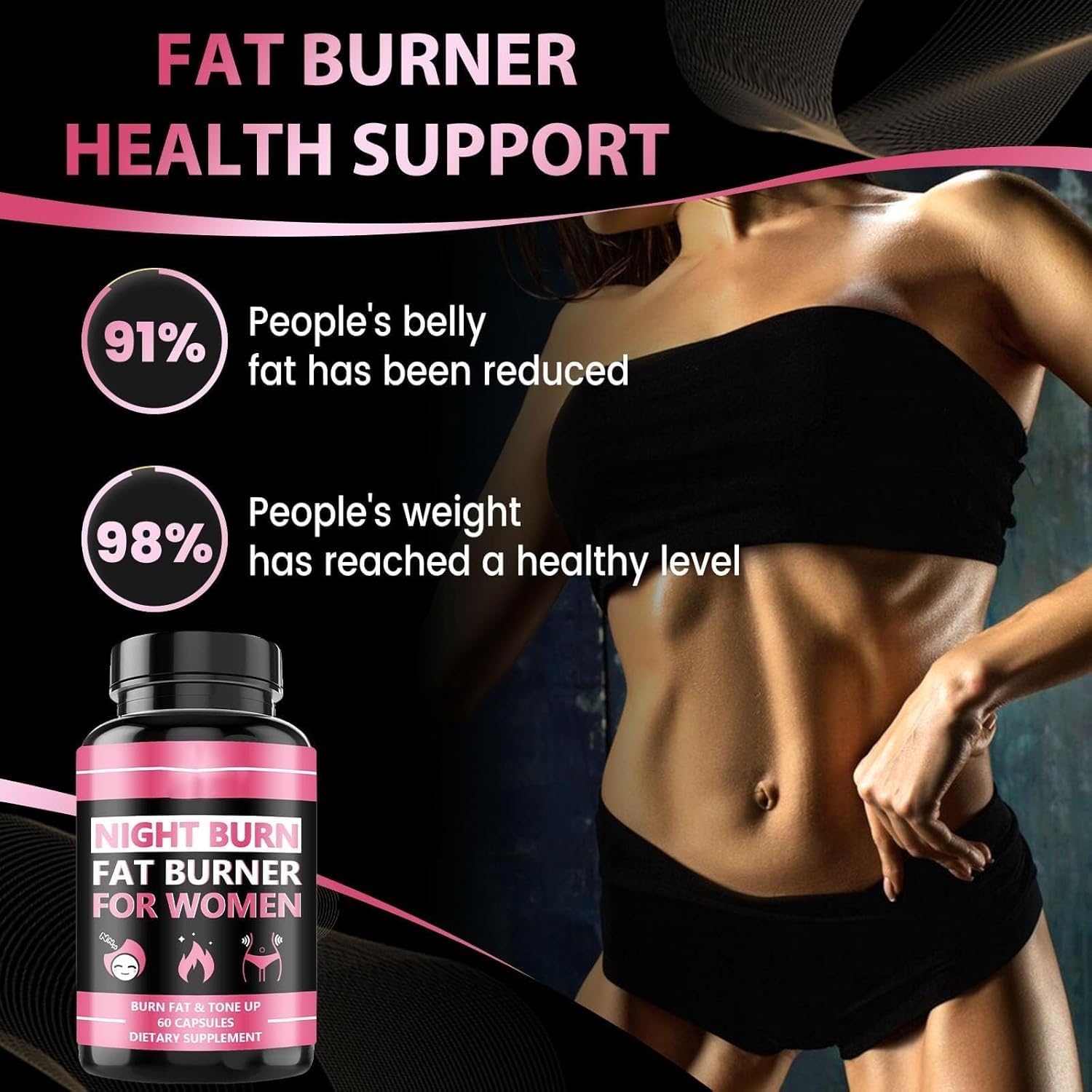 Generic Fat Burner Supplement close-up of capsules