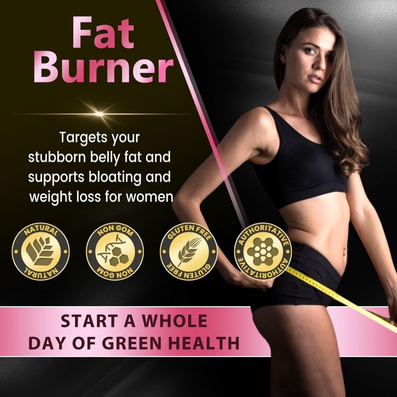 Generic Fat Burner Supplement side view with packaging