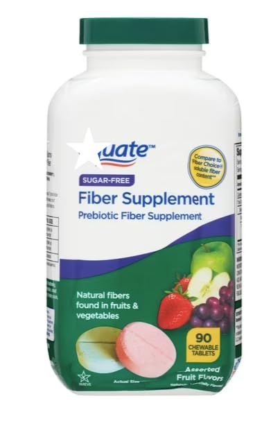 Generic Fiber Chewable Tablets front view with assorted flavours