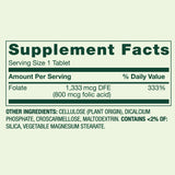 Generic Folate Supplement 400 tablets side view