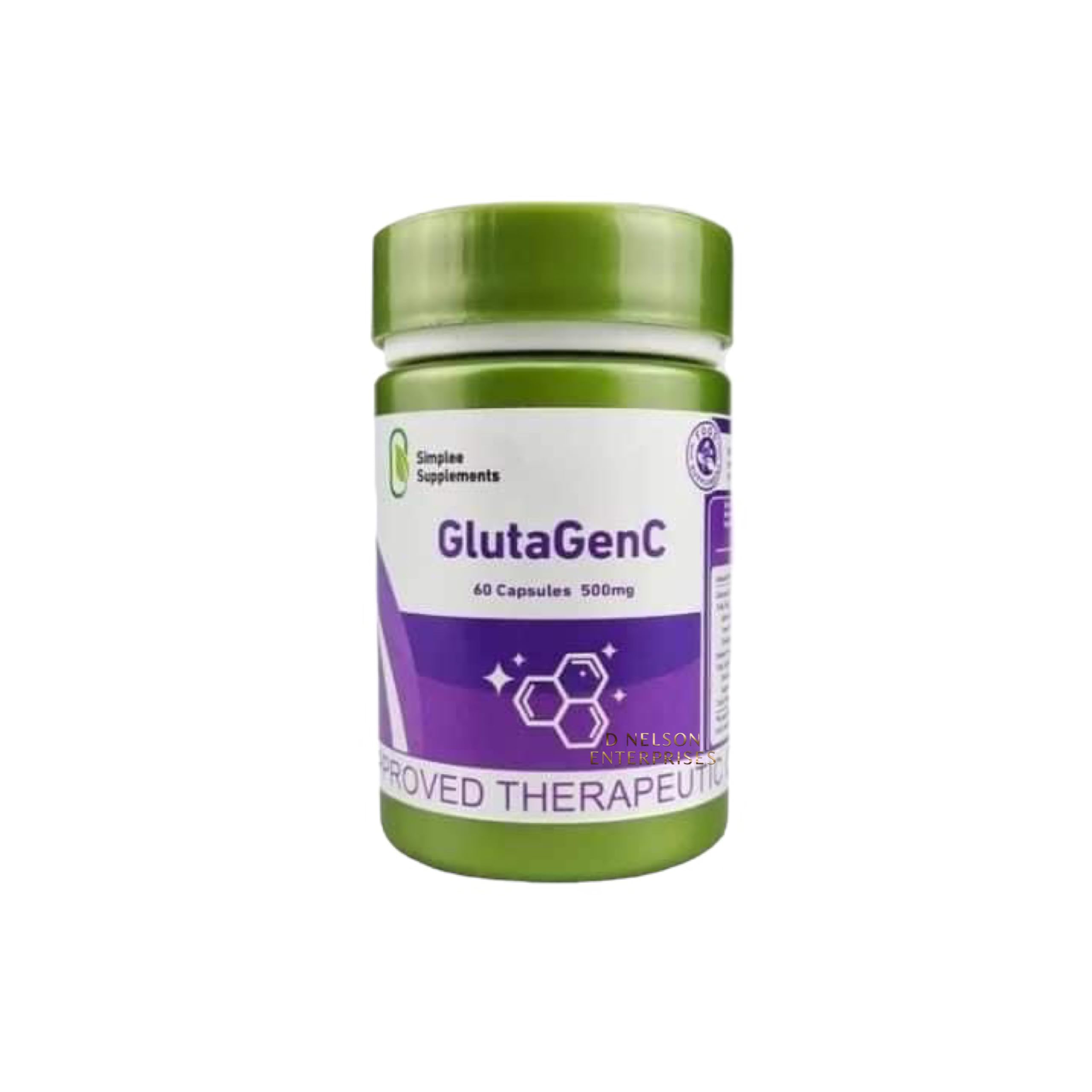 Generic GlutaGenc Glutathione Capsules 500mg front view