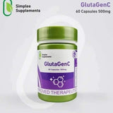 Generic GlutaGenc Glutathione Capsules 500mg packaging side view