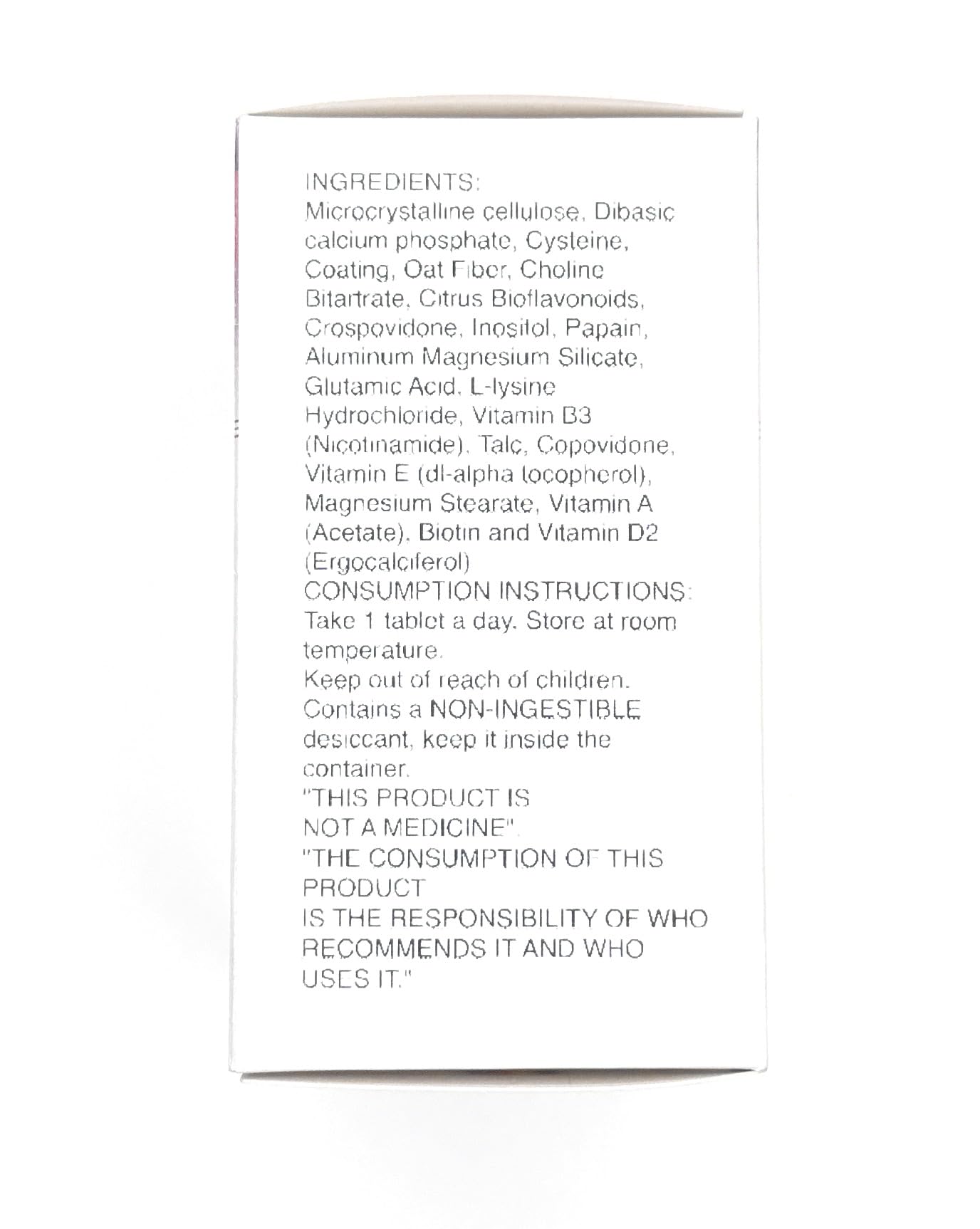 Generic Hair and Nails Supplement ingredients list