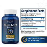 Generic Himalayan Shilajit 20,000mg supplement on a wooden table