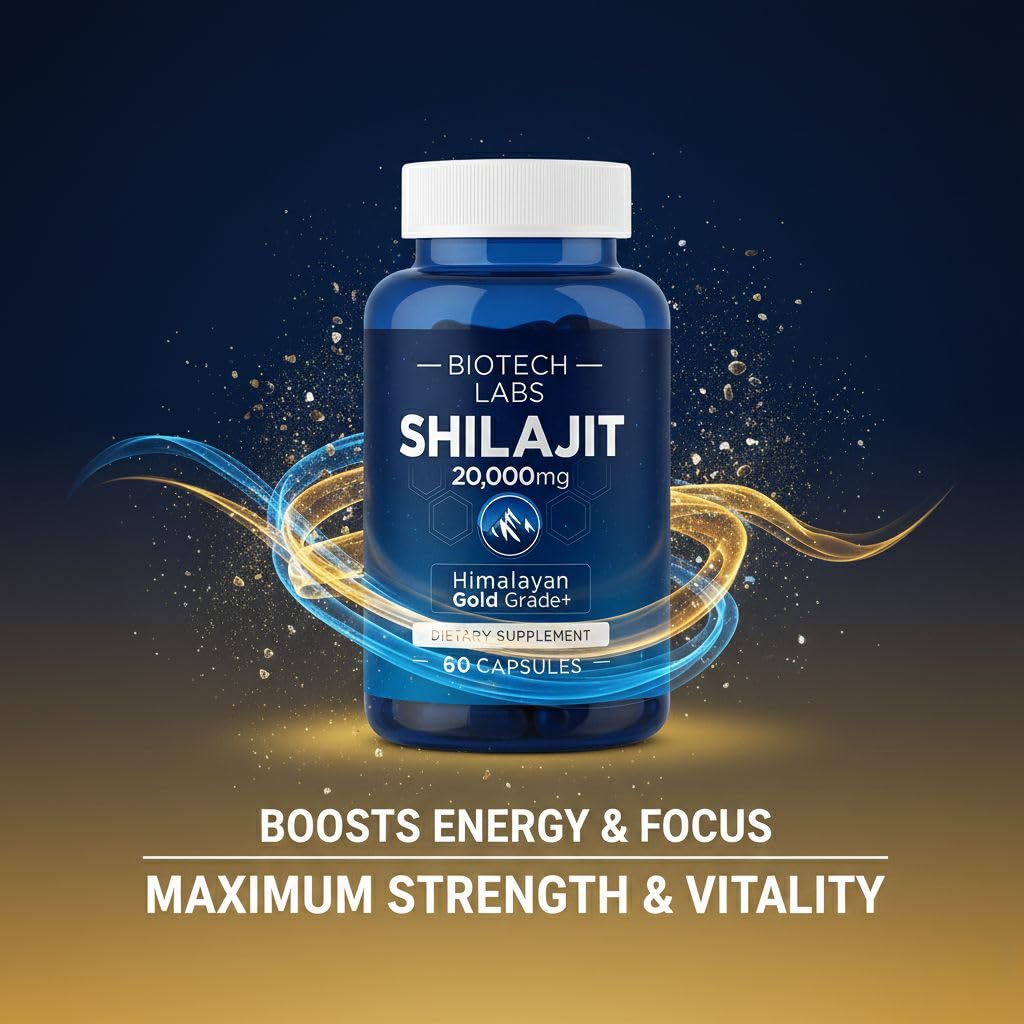 Generic Himalayan Shilajit 20,000mg supplement side view