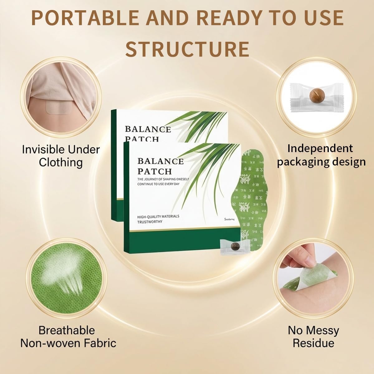 Generic Japanese Herbal Balance Patch in use on skin