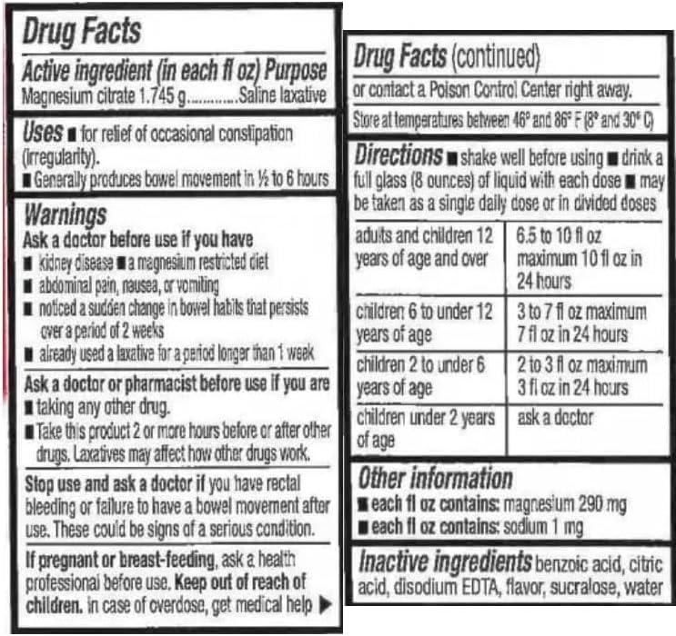 Generic Lemon Magnesium Citrate Oral Solution packaging with lemon design