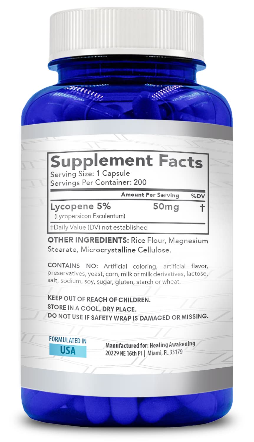 Generic Lycopene Supplement 132g back view with ingredient list