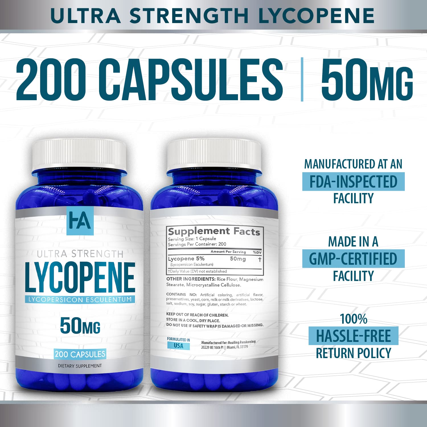 Generic Lycopene Supplement 132g capsules in a hand