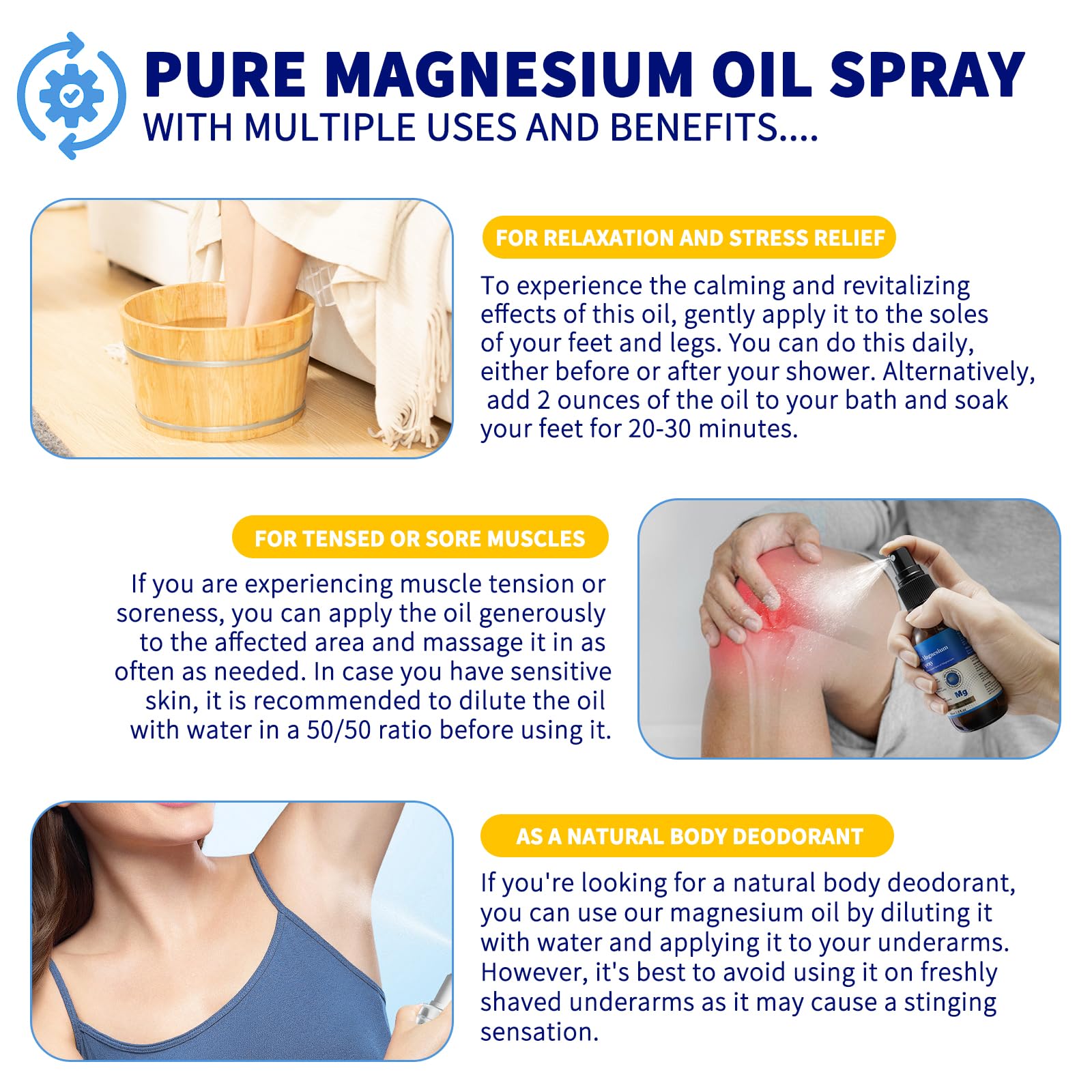 Generic Magnesium Oil Spray 2 Fl Oz on bathroom shelf