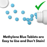 Generic Methylene Blue Tablets on a wooden table