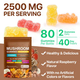 Generic Mushroom Blend Gummies displayed on a wooden table