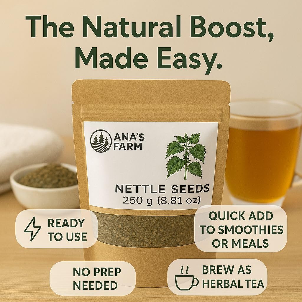 Generic Natural Nettle Seeds 250g back view packaging