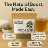 Generic Natural Nettle Seeds 250g back view packaging