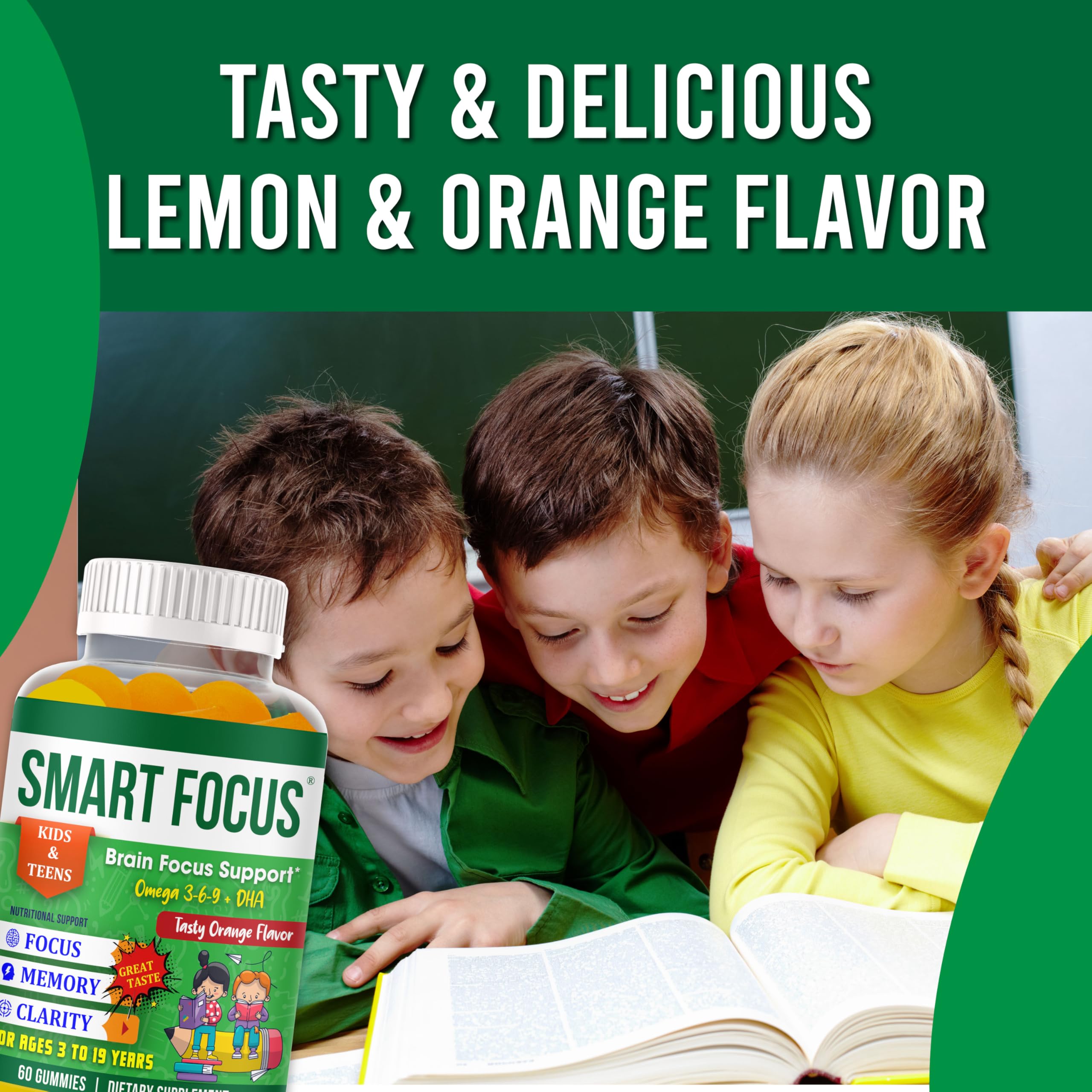 Generic Omega-3 Gummies for Kids displayed with other children's vitamins