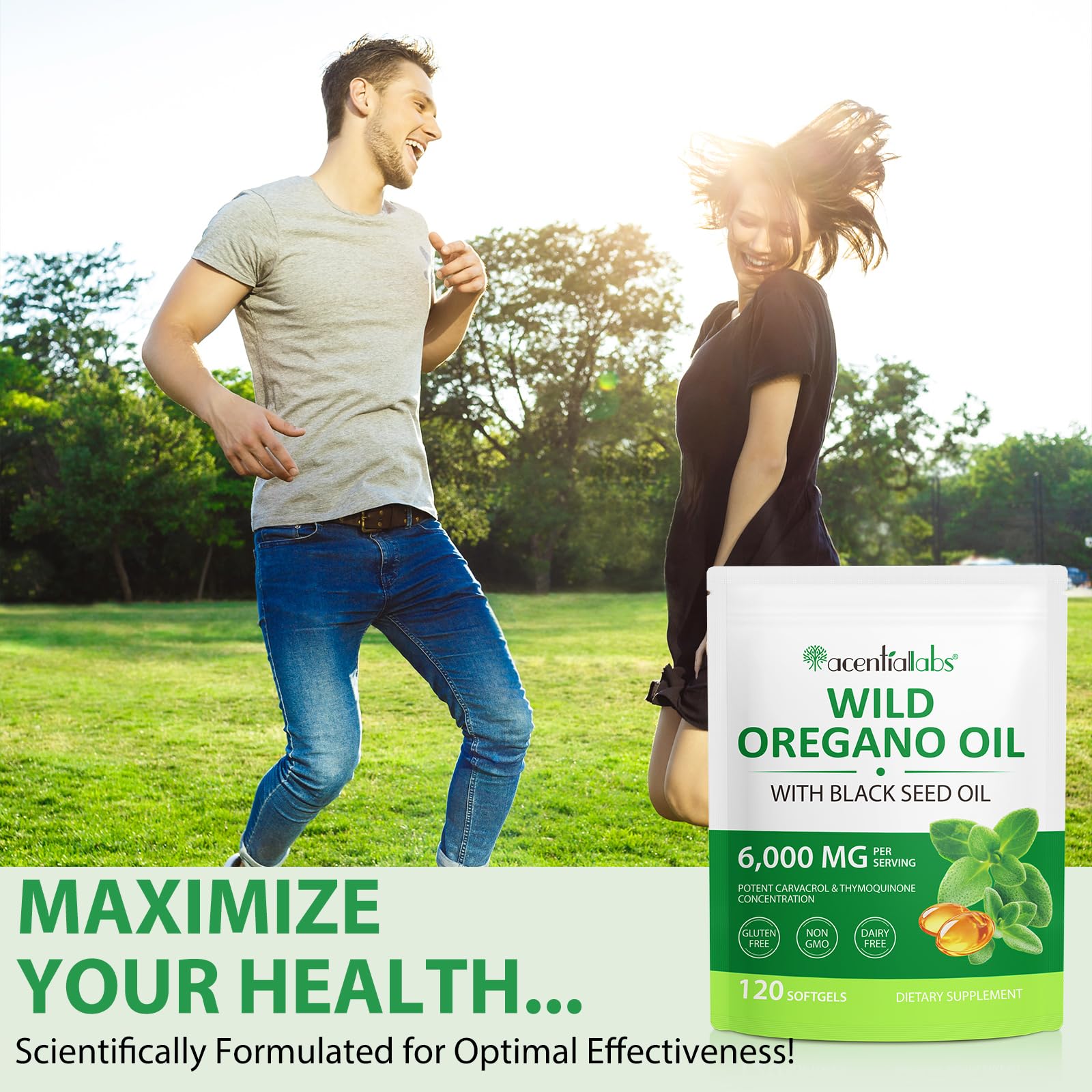 Generic Oregano Oil Softgels with Black Seed Oil lifestyle scene