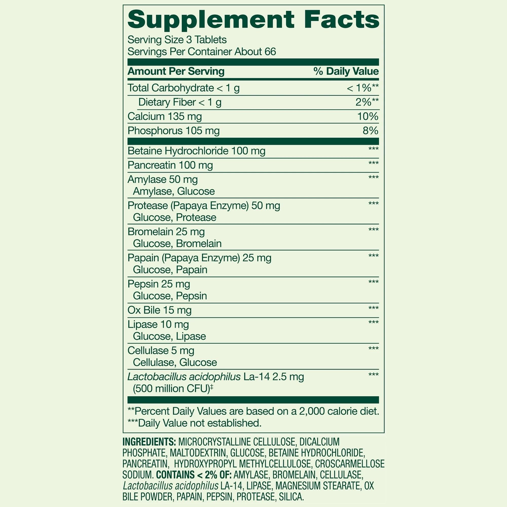 Generic Probiotic Multi-Enzyme Tablets side view showing label