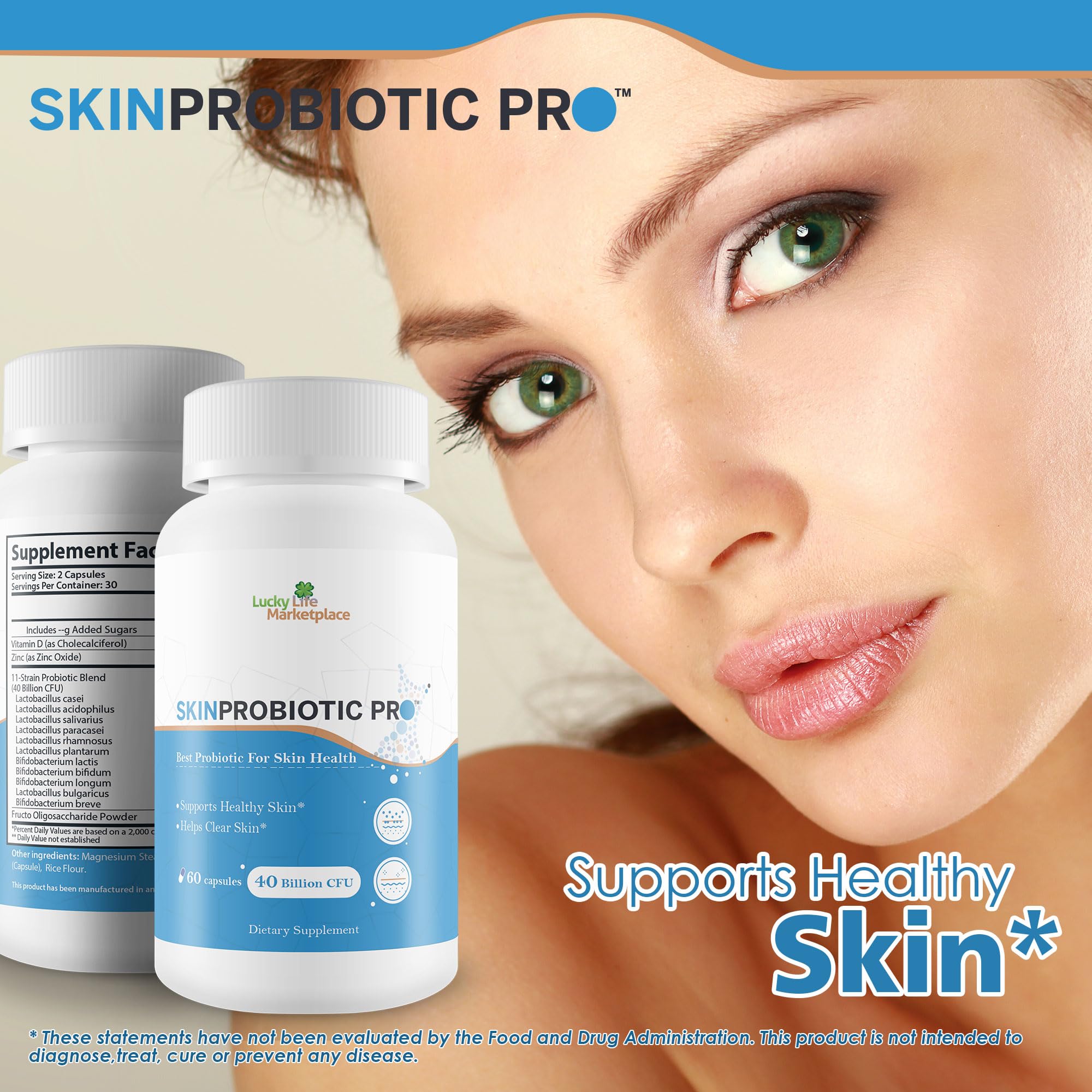 Generic Probiotics Supplement capsules on a white background
