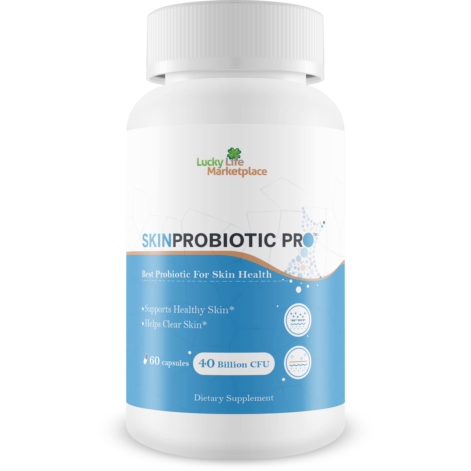 Generic Probiotics Supplement front view with capsule bottle