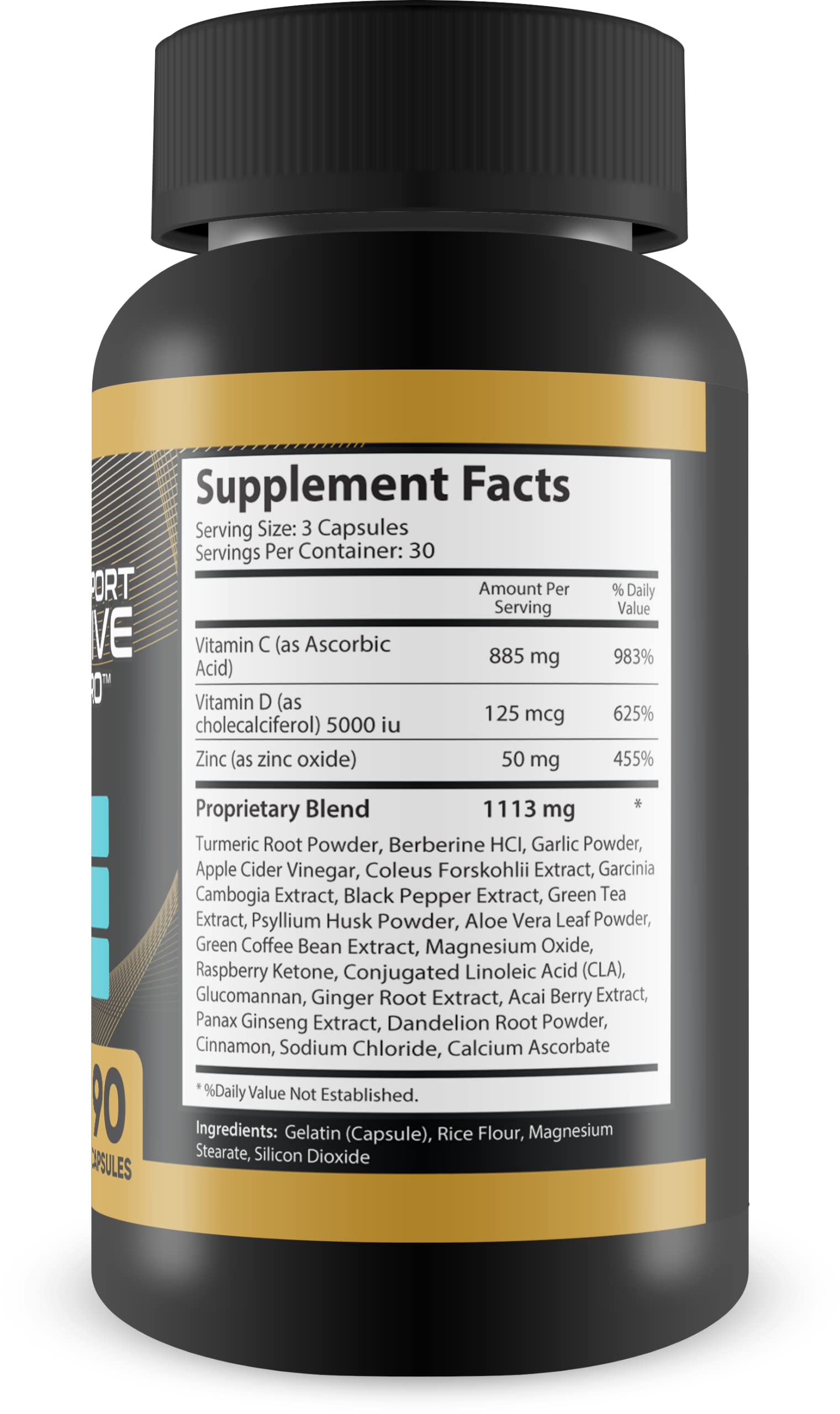 Generic Saw Palmetto Pro Fluxactive Complete supplement bottle side view