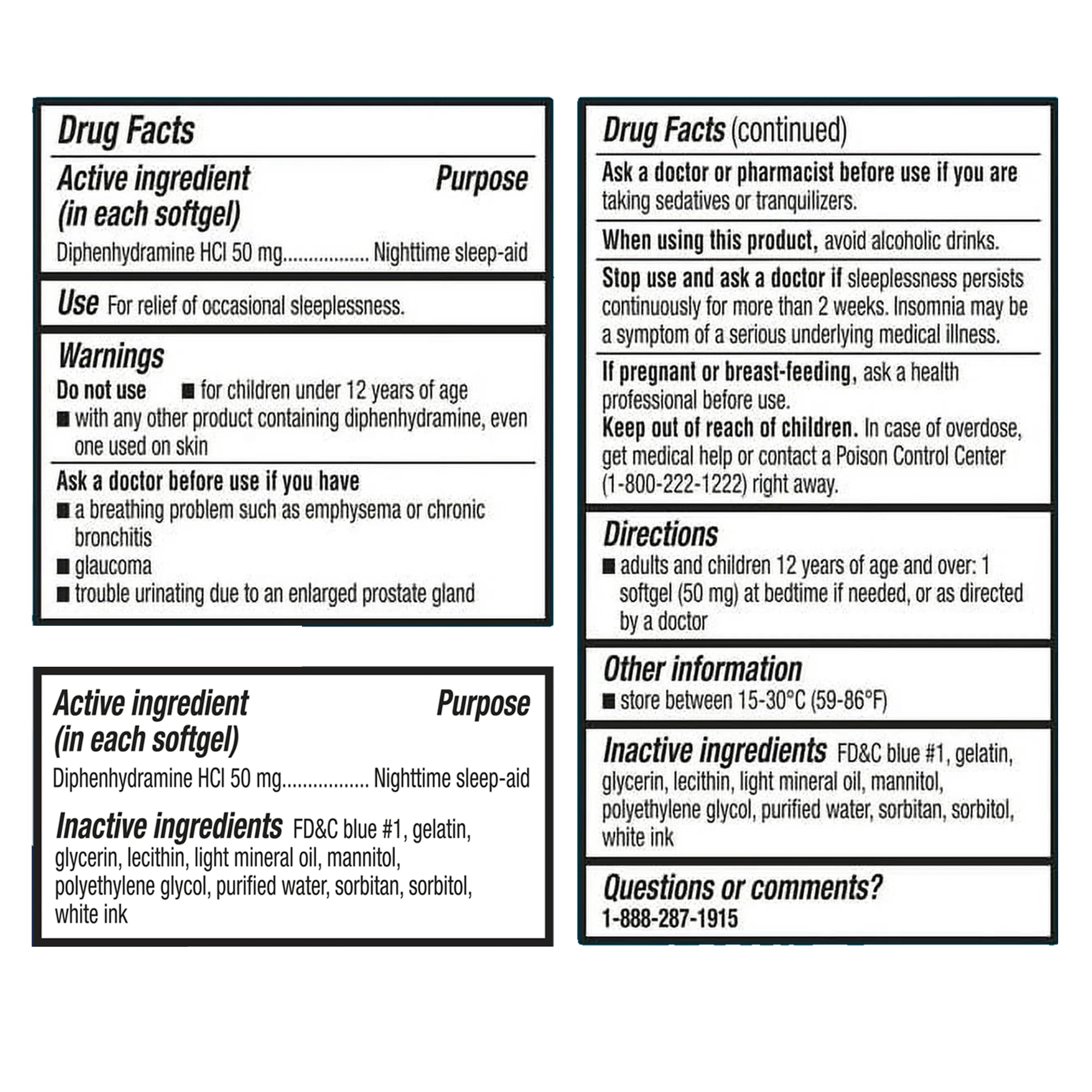Generic Sleep-Aid Softgels displayed with a nightstand setting