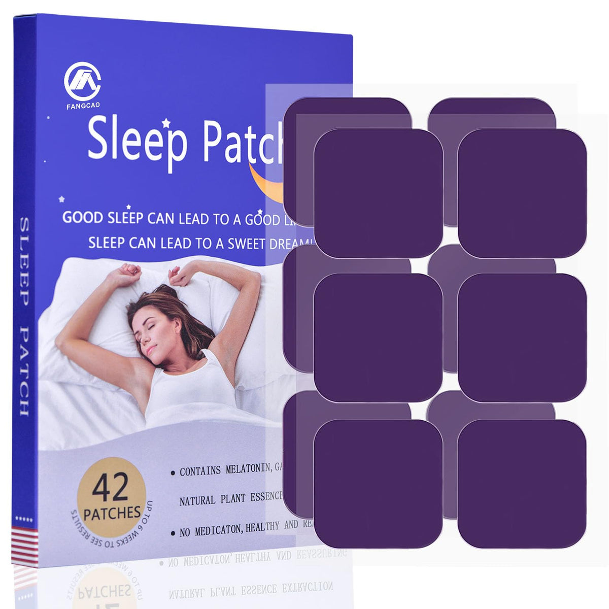 Generic Sleep Patches 42 count front view with packaging