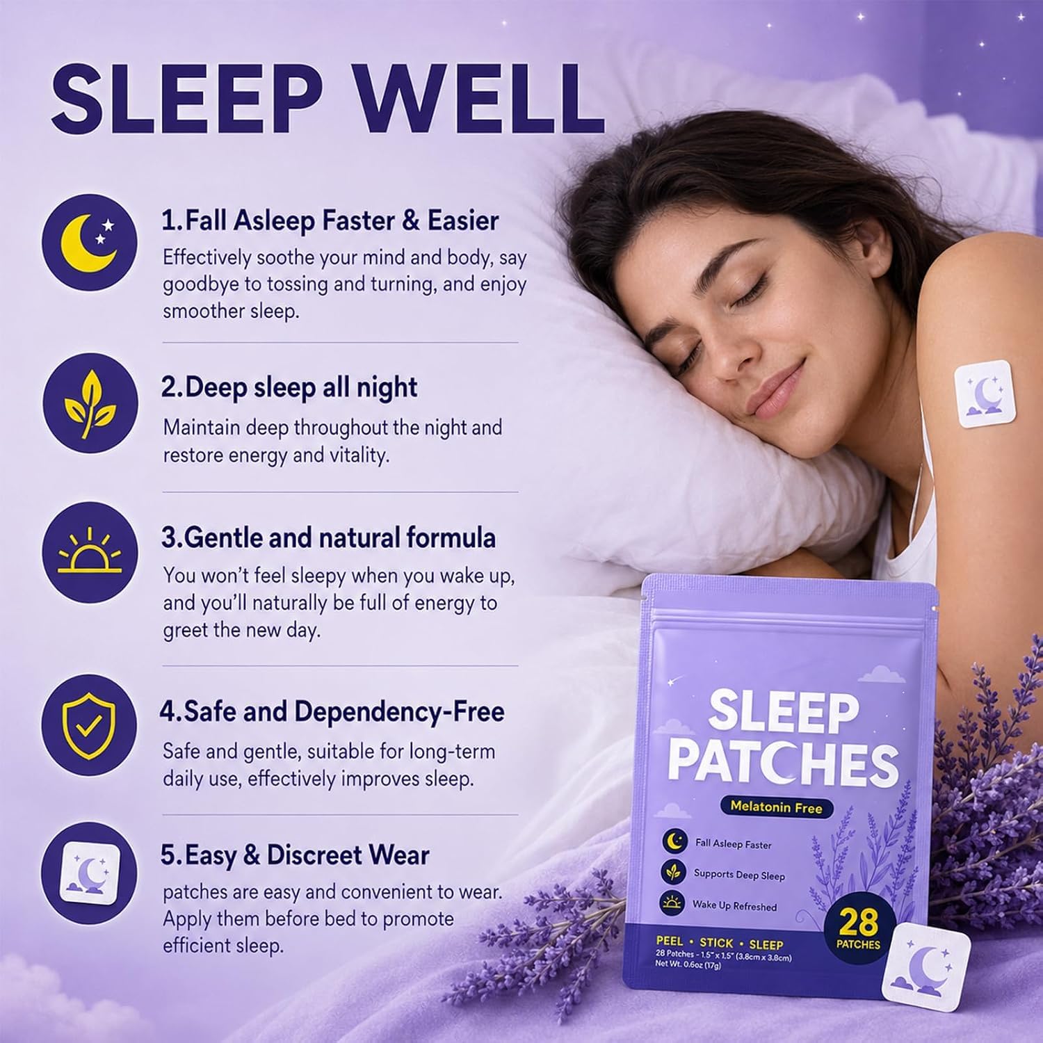 Generic Sleep Patches on clean skin