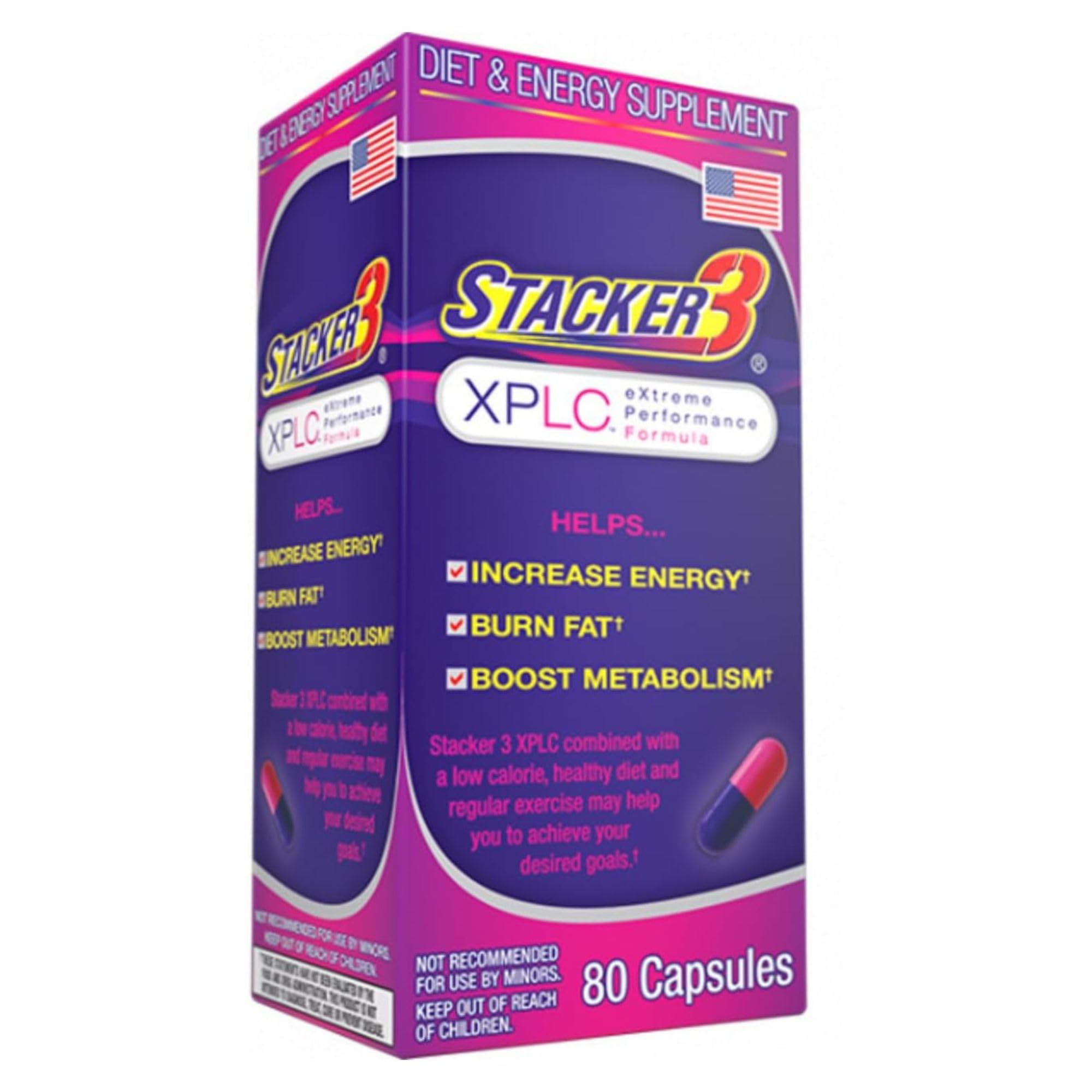 Generic Stacker 3 XPLC fat burner supplement packaging details