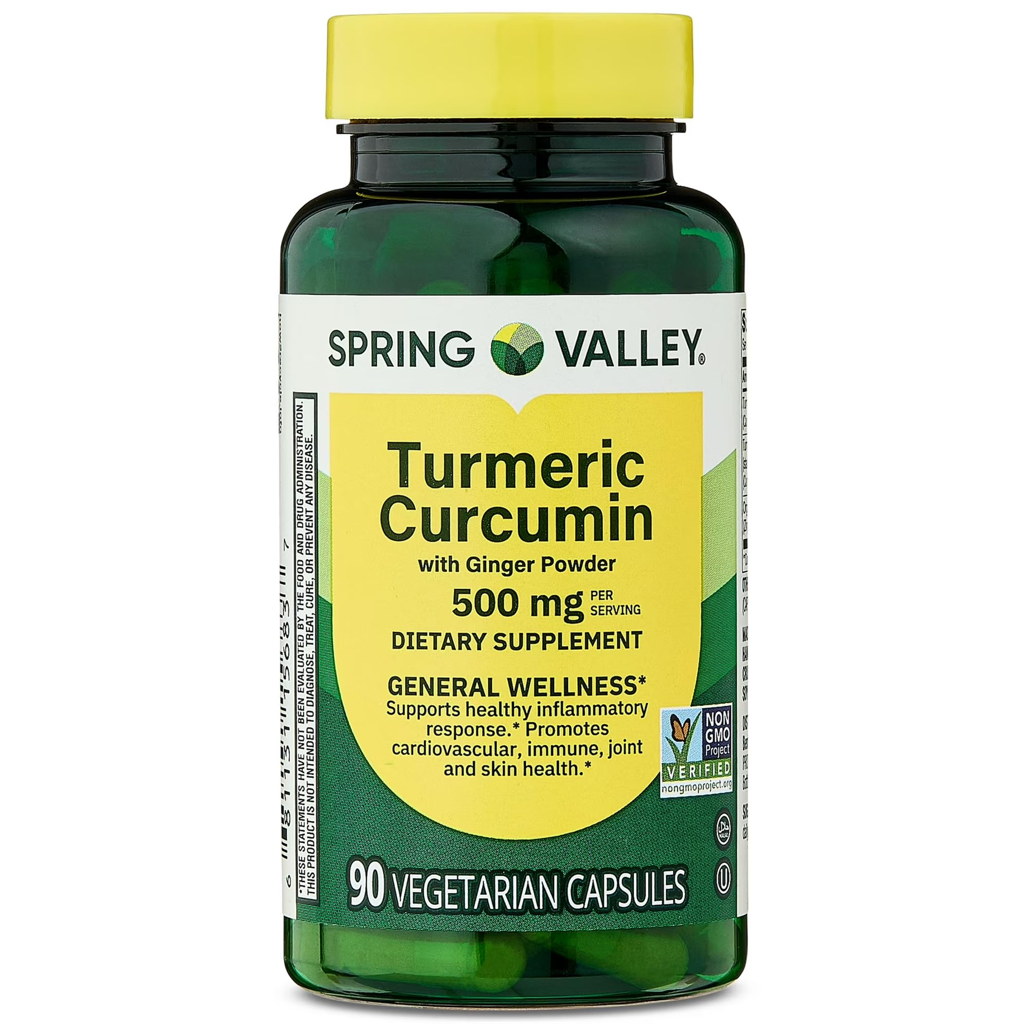 Generic Turmeric Curcumin with Ginger 90 Capsules front view