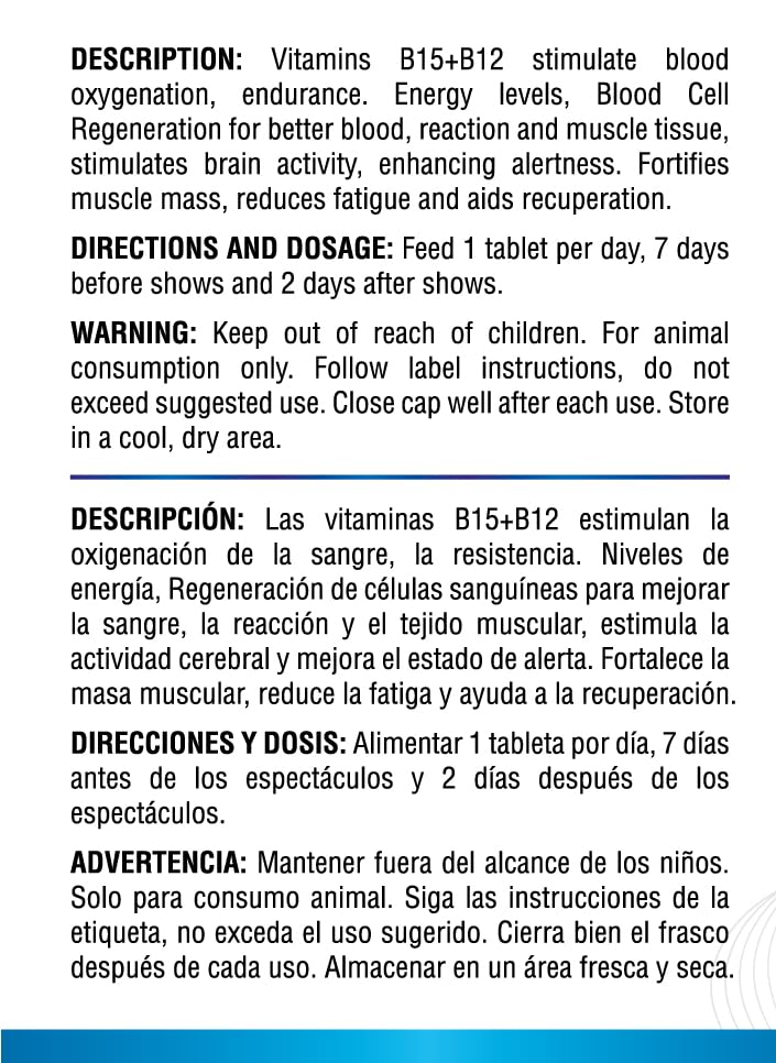 Generic Vitamin B12 & B15 Supplement on a table