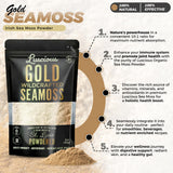 Generic Wildcrafted Gold Sea Moss Powder 3 oz pouch back view