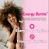 Generic Women's Energy Supplement side view with ingredients listed