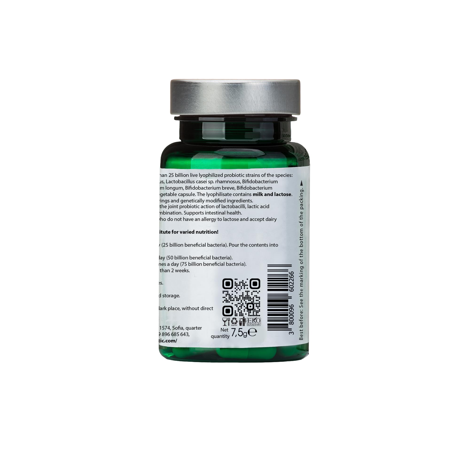 Genesis LABORATORIES Probiotic Acidophilus Capsules 250mg bottle with label