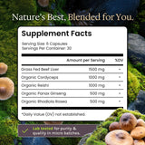 Genesis Nutrition Beef Liver Supplement bottle on a wooden table