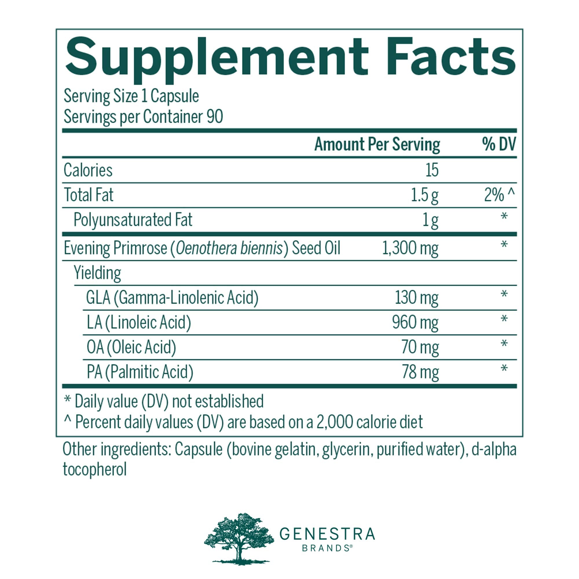 Genestra Brands Evening Primrose Oil capsules showing packaging