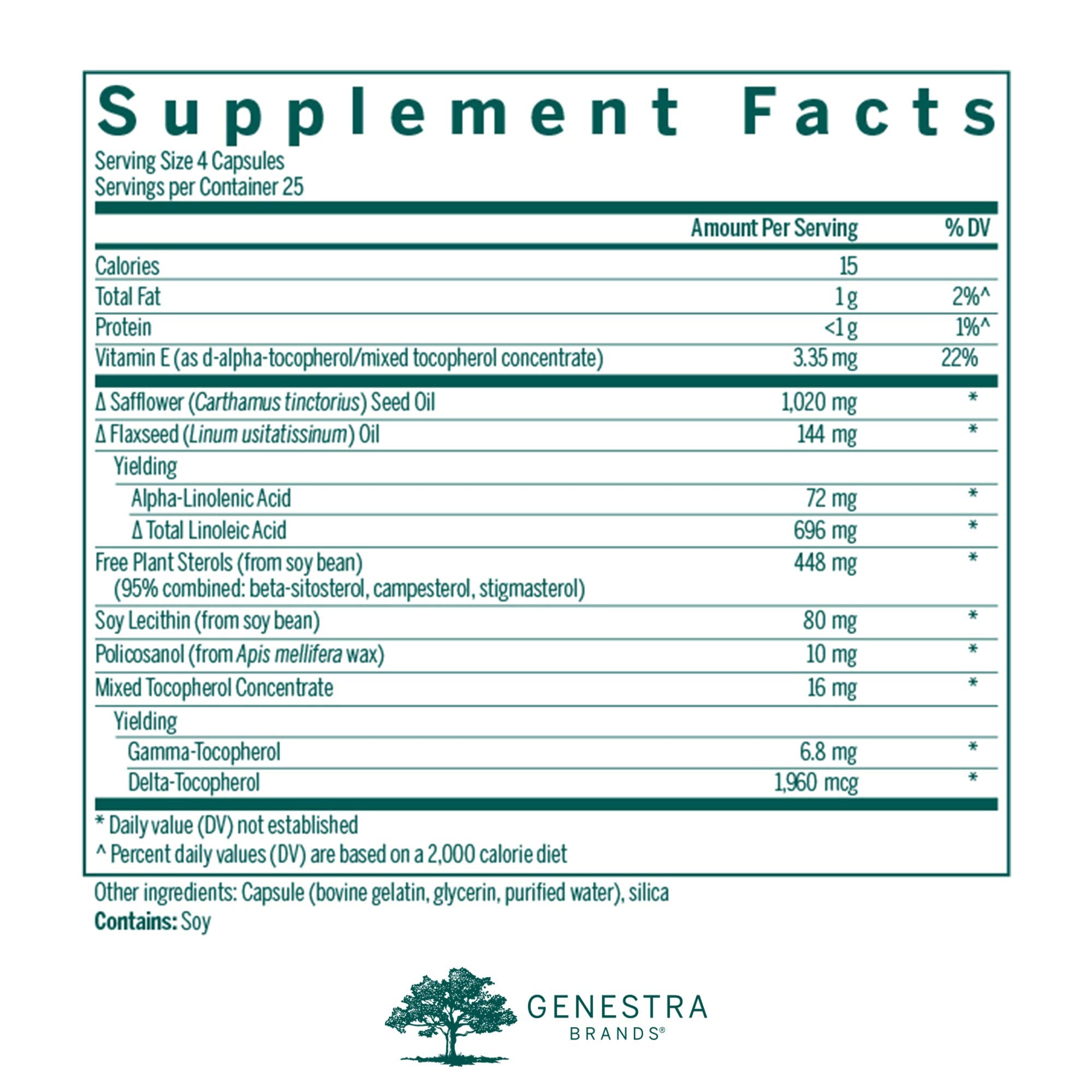 Genestra Brands Lipid Support Capsules back view