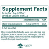 Genestra Brands Liquid Vitamin D Drops dropper with liquid