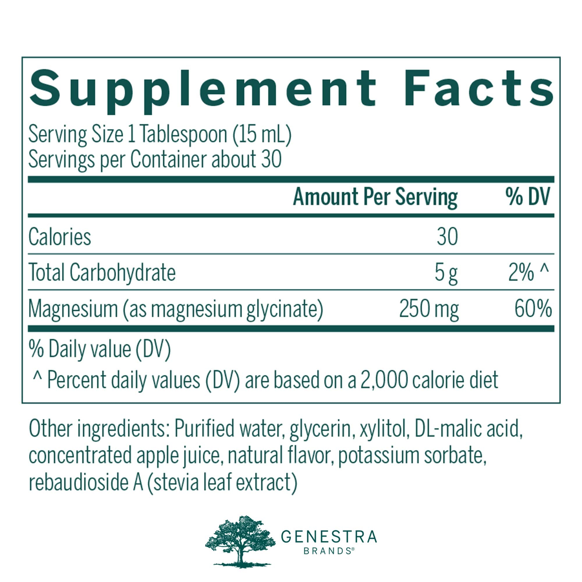 Genestra Brands Magnesium Glycinate 590g label close-up