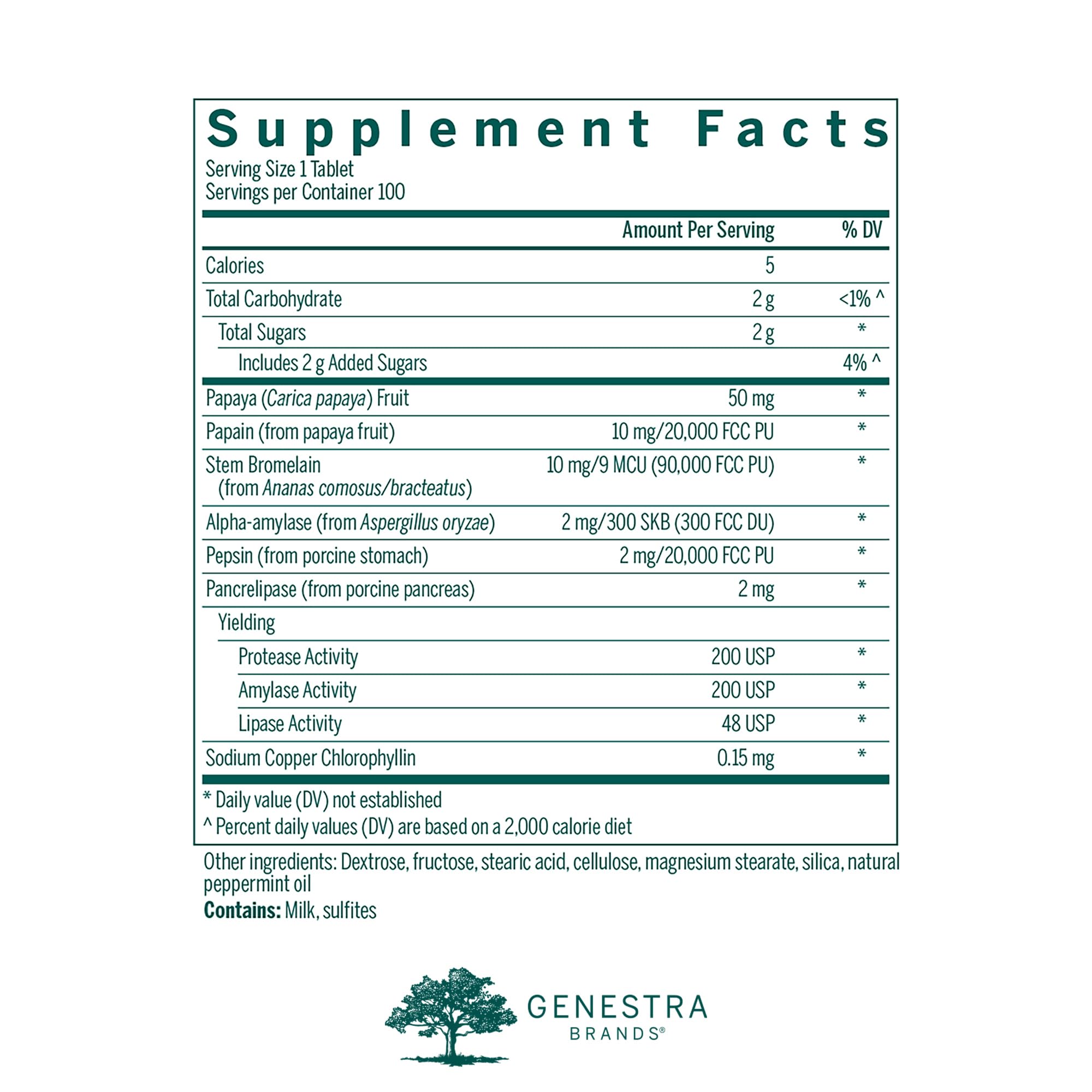Genestra Brands Multi-Enzymes 100g side view