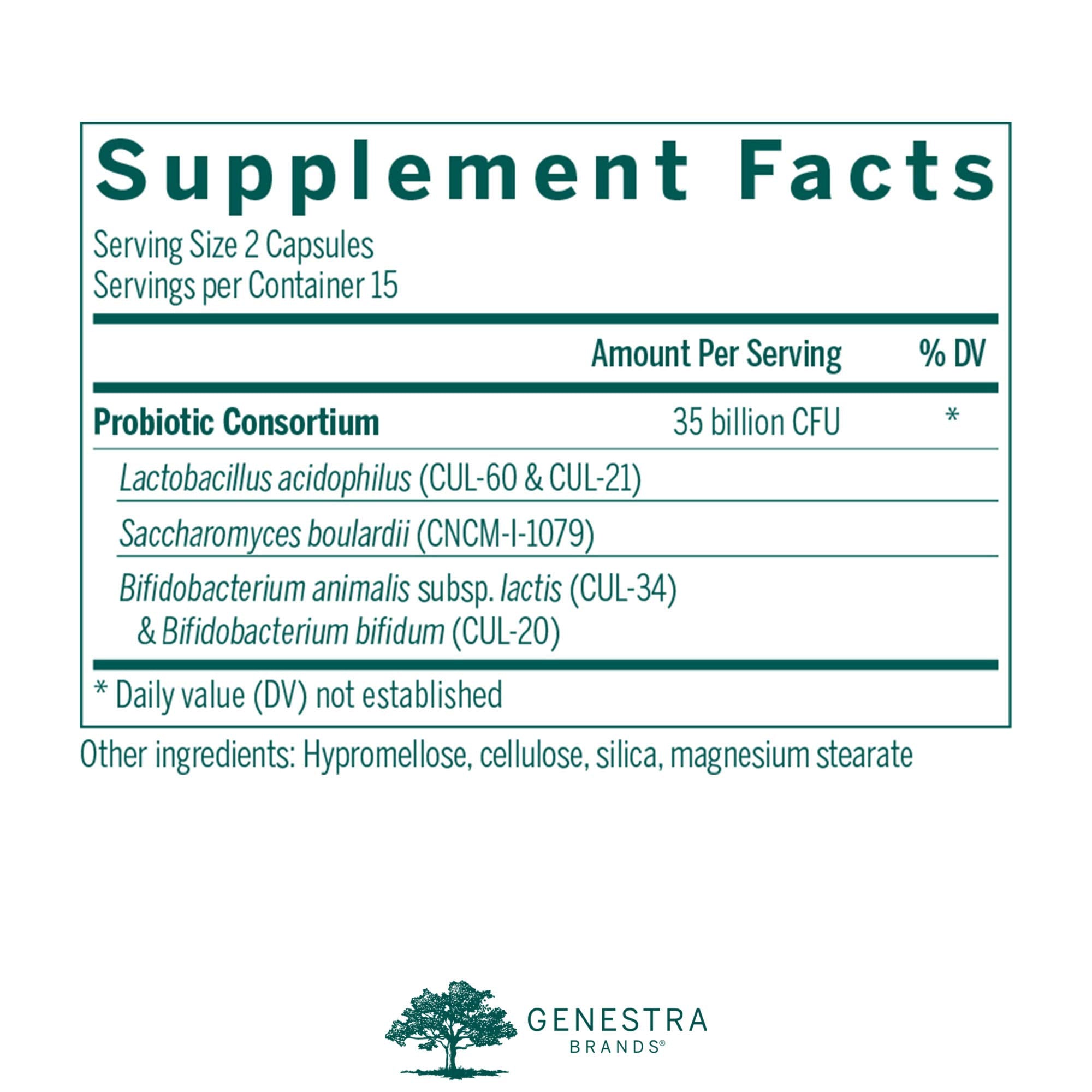 Genestra Brands Probiotic Capsules 35 Billion CFU side view