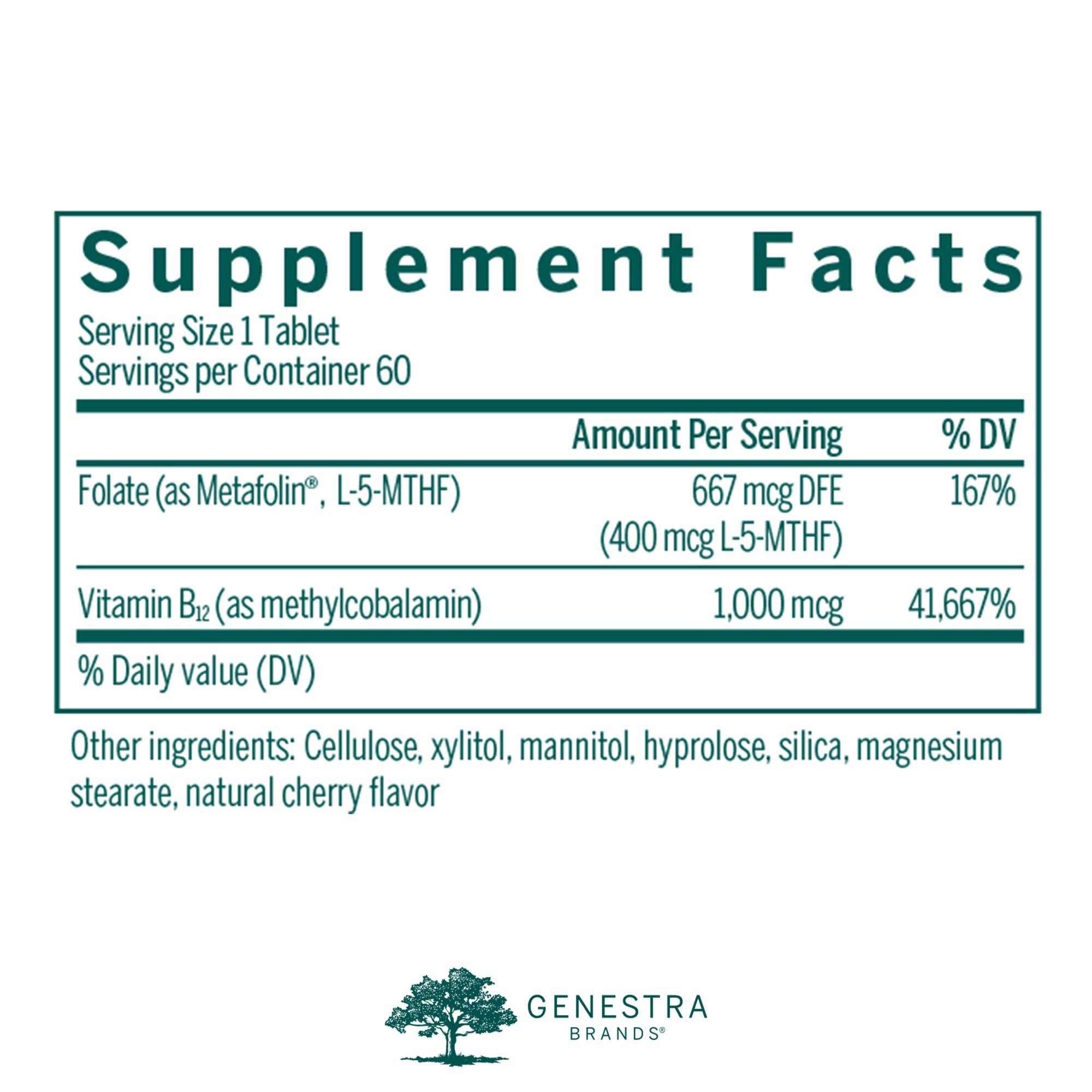 Genestra Brands Vitamin B12 Supplement side view